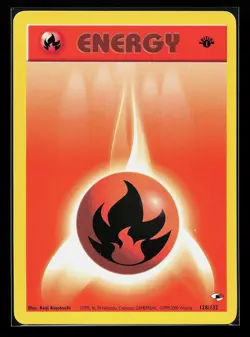 Fire Energy 128/132 1st Edition Gym Heroes Pokemon Card - Image 1
