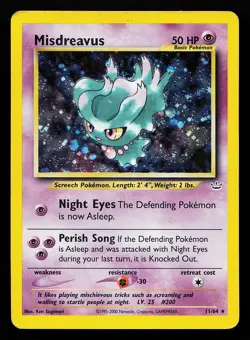 Misdreavus 11/64 Holo Rare Neo Revelation Pokemon Card - Image 1