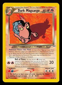 Dark Magcargo 18/105 Rare Neo Destiny Pokemon Card - Image 1