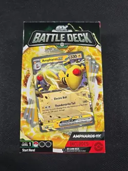 Pokemon TCG Ampharos ex Battle Deck (2023) 60 Cards Play Accessories Sealed - Image 1