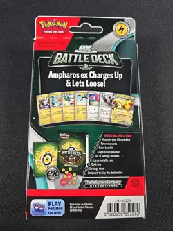 Pokemon TCG Ampharos ex Battle Deck (2023) 60 Cards Play Accessories Sealed - Image 2