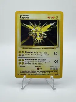 Zapdos Holo Foil Rare Base Set 16/102 1999 Pokemon TCG Card - Image 1
