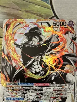 Portgas.D.Ace ST13-002 ALT ART English Leader Three Brothers One Piece Card NM - Image 2