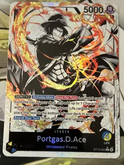 Portgas.D.Ace ST13-002 ALT ART English Leader Three Brothers One Piece Card NM - Image 3