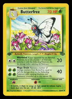 Butterfree 33/64 "d" Error 1st Edition Jungle Pokemon Card - Image 1