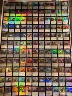 Magic the Gathering MtG War of the Spark Uncut Mythic & Rare Foil Sheet, creases - Image 1