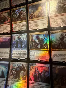 Magic the Gathering MtG War of the Spark Uncut Mythic & Rare Foil Sheet, creases - Image 2