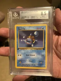 Pokemon Squirtle 1st Edition Team Rockets Series 68/82 Beckett 8.5 NM-MT - Image 1