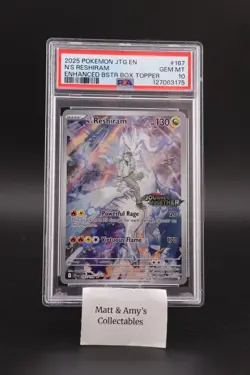 2025 Pokemon N'S RESHIRAM #167/159 Enhanced Booster Journey Stamped PSA 10 - Image 1