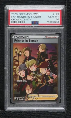 Full Art - Friends in Sinnoh Pokemon Sword & Shield Crown Zenith PSA 10 GEM MT - Image 1
