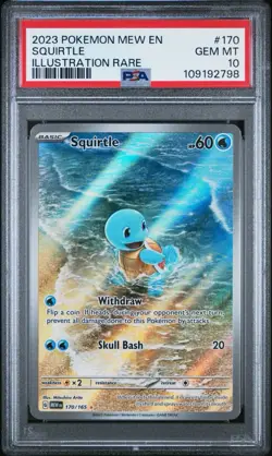 Pokemon Squirtle 151 MEW EN Illustration Rare #170 PSA 10 Gem Mint - Image 1