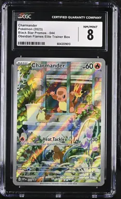 Charmander #44 Pokemon Obsidian Flames ETB En 2023 Black Star Promo CGC 8 NM-MT - Image 1