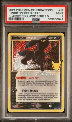 PSA 9 Pokemon Umbreon Gold Star Classic Collections Celebrations Holo #17 MINT - Image 1