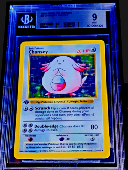 1999 Pokemon 1st Edition Base Set Shadowless CHANSEY Holo Rare BGS 9 Mint - Image 2