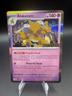 Build & Battle Mega Evolutions Stamped Alakazam 003 Black Star Promo Pokemon NM - Image 1
