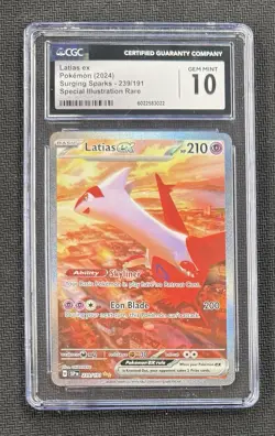 Pokemon Latias ex Surging Sparks Special Illustration Rare #239 CGC 10 Gem Mint - Image 1