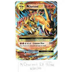 M Charizard EX 13/108 Evolutions Pokemon TCG Full Art Holo LP - Image 1