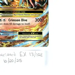 M Charizard EX 13/108 Evolutions Pokemon TCG Full Art Holo LP - Image 2