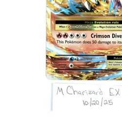 M Charizard EX 13/108 Evolutions Pokemon TCG Full Art Holo LP - Image 3
