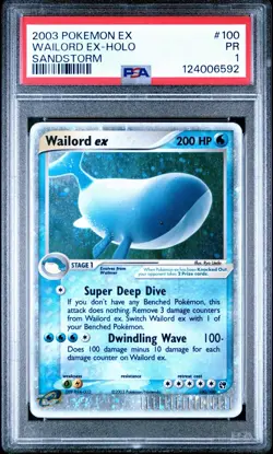 PSA 1 Pokemon Wailord EX 2003 Sandstorm EX Holo Rare Card 100/100 - Image 1
