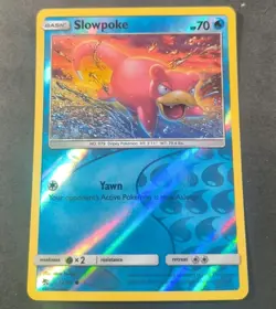 Pokemon Hidden Fates Slowpoke Reverse Holo Common Card 12/68 LP - Image 1