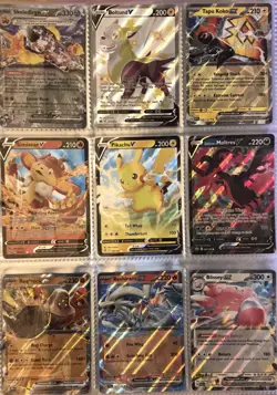 9 Holo Pokemon Cards Featuring Pikachu Moltres - Image 1