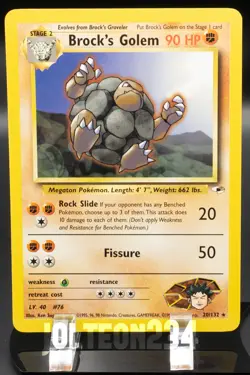 Pokemon TCG Card - Brock's Golem 20/132 Gym Heroes Rare Vintage - Image 1