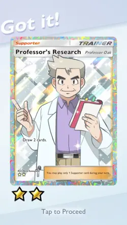 Pokemon TCG Pocket - Professor’s Research or Any 2 Star Card (FULL ART, SHINY) - Image 1