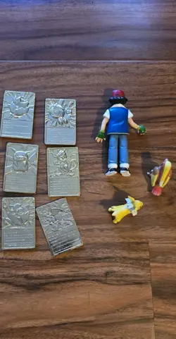 1999 Burger King Pokemon Card Collection Gold Plated, Set of 6 With 3 Figures - Image 2