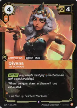 FOIL Riftbound Qiyana Card OGN 155/298 English League of Legends - Image 1