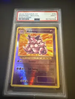 Pokemon Card PSA 9 Nidoking 45/108 Evolutions Reverse Holo Foil Rare 2016 - Image 1