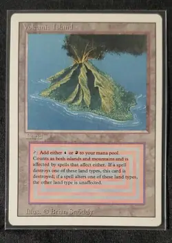 MtG Magic the Gathering Revised Edition 1994 Volcanic Island Dual Land LP - Image 1