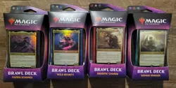 2019 NEW & FACTORY SEALED MTG Throne of Eldraine Brawl Deck Set of 4 Decks, MINT - Image 1