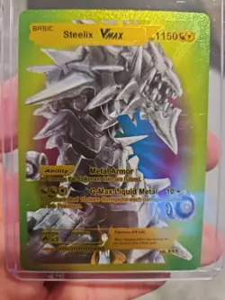 Steelix Rainbow Foil Fan Art Vinyl Collector Pokemon Card 6/8 - Image 1