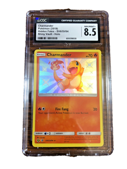 Charmander Shiny Vault Holo Rare #SV6 - CGC NM/MINT+ 8.5 - Hidden Fates -Pokemon - Image 1