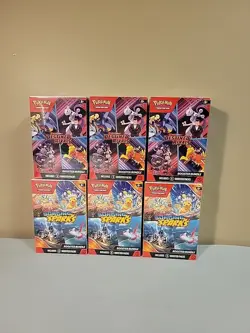 Pokemon Tcg Lot Of 6 Booster Bundle 3 Surging Sparks 3 Destined Rivals Sealed - Image 1