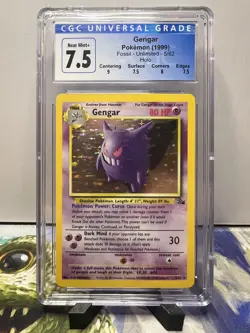 Pokemon TCG Gengar Fossil Unlimited Holo Rare Cgc 7.5 5/62 - Image 1