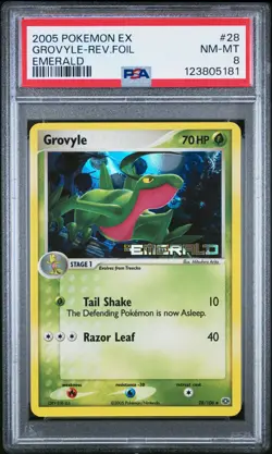 PSA 8 Pokemon TCG 2005 EX Emerald #28/106 Grovyle Reverse Foil Holo - Image 1
