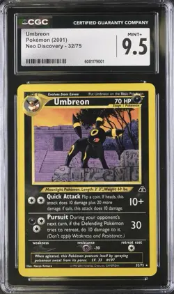 Pokemon Neo Discovery Umbreon 2001 32/75 Unlimited CGC 9.5 MINT POP 9 - Image 1
