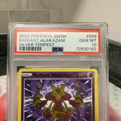 PSA 10 - 2022 Pokemon Sword & Shield Silver Tempest 059 Radiant Alakazam Gem MT - Image 2