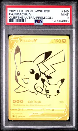 2021 POKEMON SWSH BLACK STAR PROMO #145 FULL ART/PIKACHU V PSA 9 - Image 1