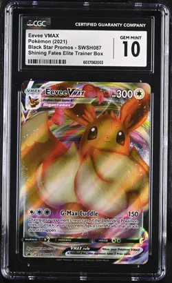 Eevee VMAX SWSH087 Pokemon Shining Fates ETB En 2021 Black Star CGC 10 Gem Mint - Image 1