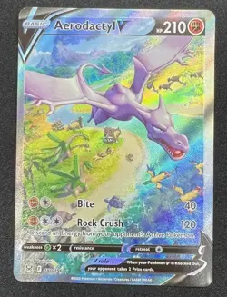 Pokemon Lost Origin Aerodactyl V 180/196 NM Alternate Full Art SWSH Near Mint - Image 1
