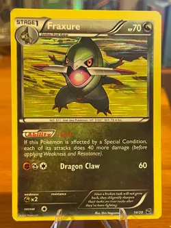 2012 Pokemon Black & White Dragon Vault Fraxure 14/20 Holo Stage 1 MP - Image 1