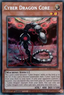 RA04-EN013 CYBER DRAGON CORE SECRET RARE 1ST EDITION YuGiOh CARD - Image 1