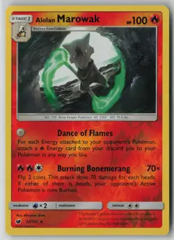 Alolan Marowak 12/111 Pokemon Reverse Holo Crimson Invasion Rare Near Mint Card1 - Image 1