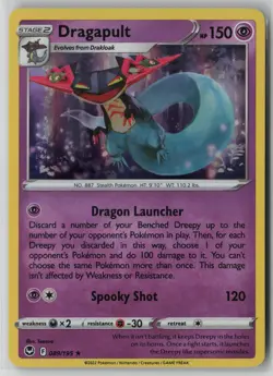 Dragapult 89/195 Pokemon Holo Silver Tempest Rare Near Mint Card NM 1 - Image 1