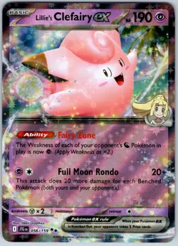 Pokemon Card Lillie's Clefairy ex 056/159 Double Rare Journey Together Near Mint - Image 1