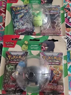 Pokemon Sealed Booster Packs + Smoliv,Lechonk Erasers Lot Of 2 - Image 1