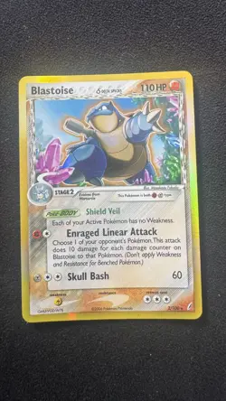 Pokemon TCG Blastoise EX Crystal Guardians Holo Card 2/100 Delta Species - Image 1